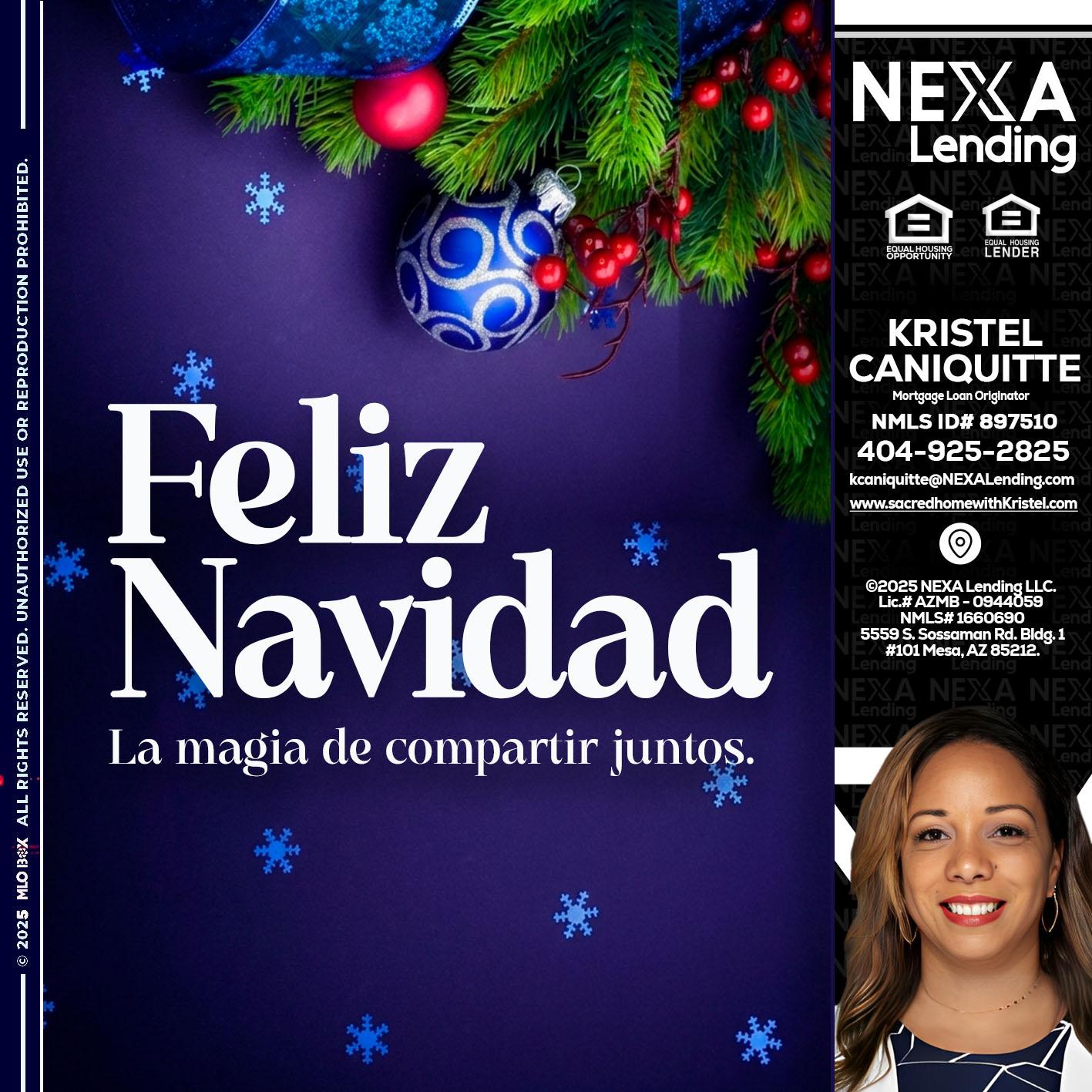 FELIZ NAVIDAD - Kristel Caniquitte -Mortgage Loan Originator