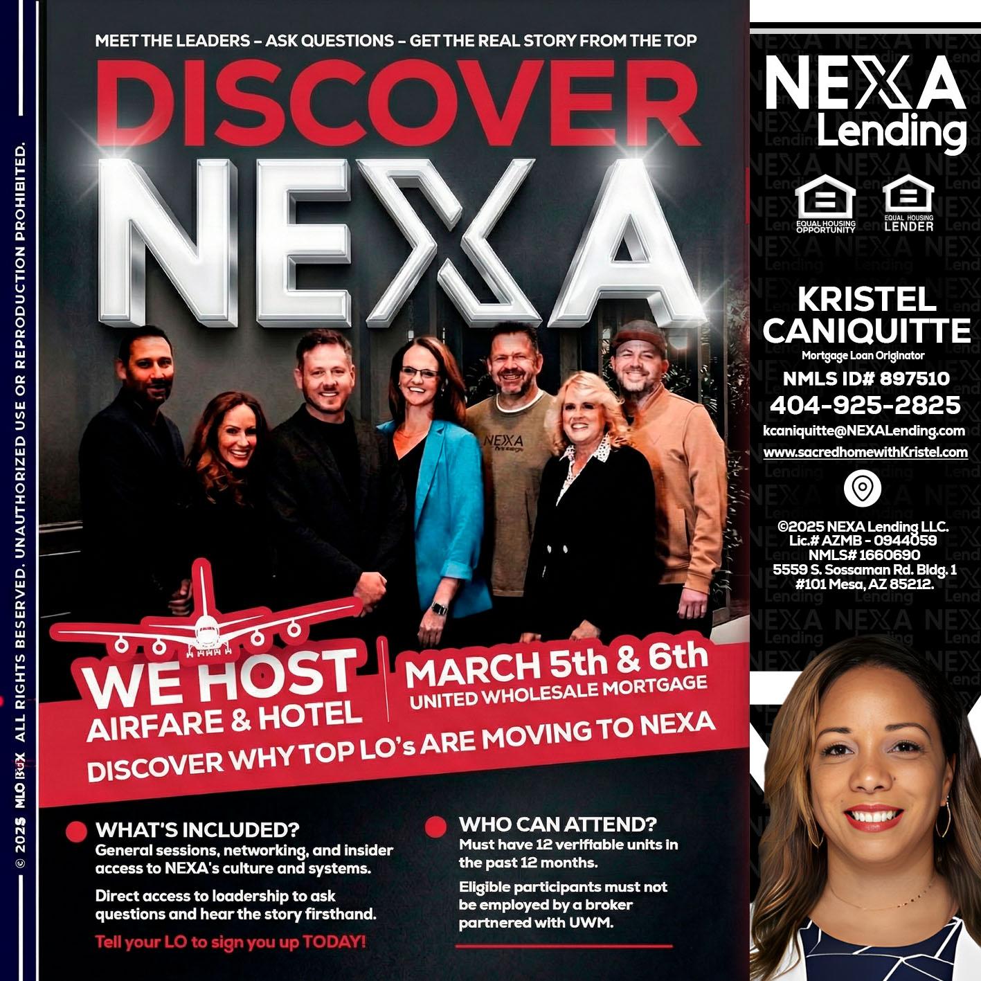DISCOVER NEXA - Kristel Caniquitte -Mortgage Loan Originator