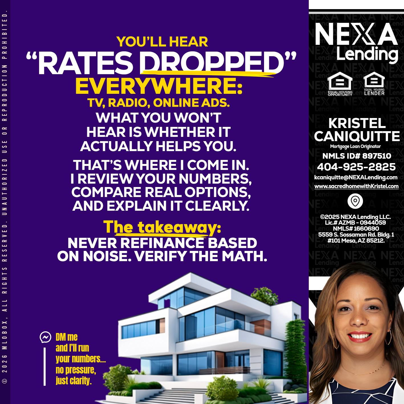 RATES DOPPED - Kristel Caniquitte -Mortgage Loan Originator