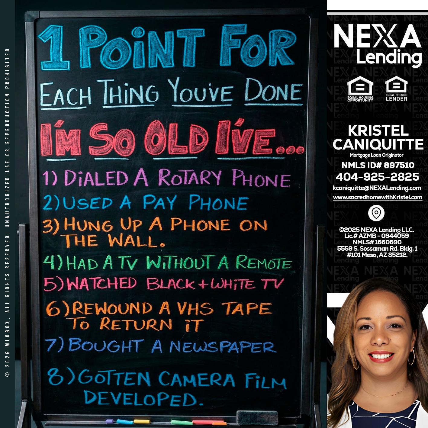 1 point for - Kristel Caniquitte -Mortgage Loan Originator