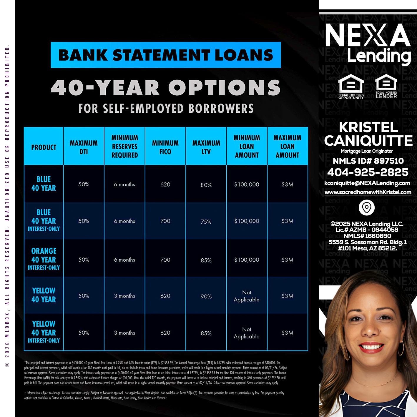 40 YR. OPTIONS - Kristel Caniquitte -Mortgage Loan Originator