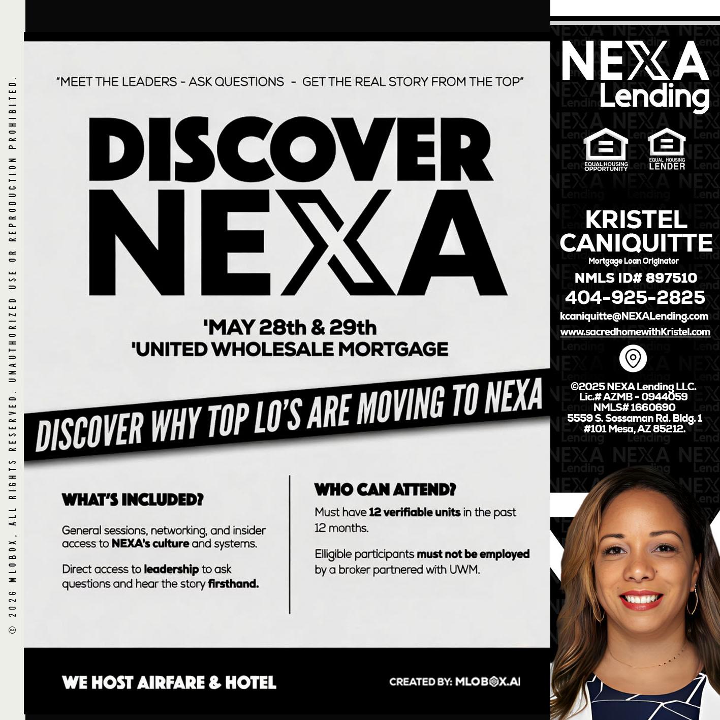 DISCOVER NEXA - Kristel Caniquitte -Mortgage Loan Originator