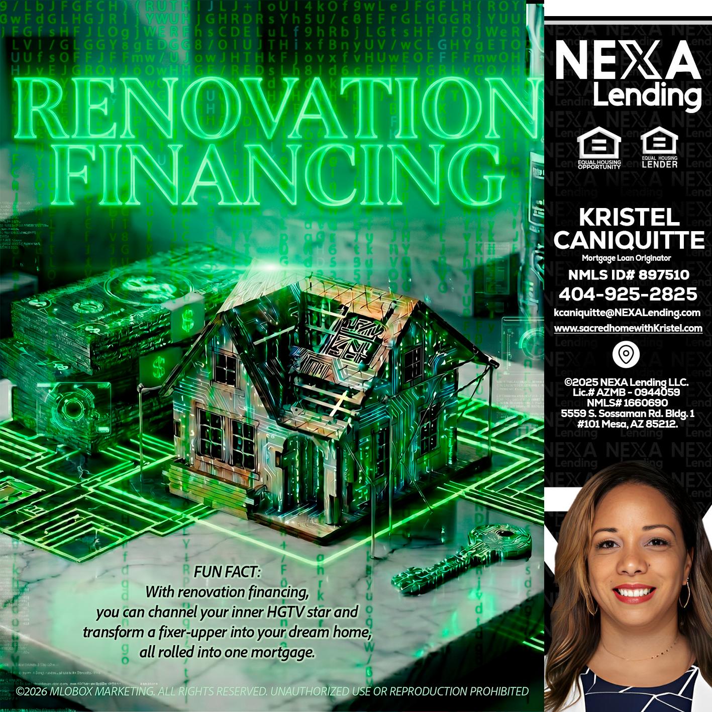 RENOVATION FINANCING - Kristel Caniquitte -Mortgage Loan Originator