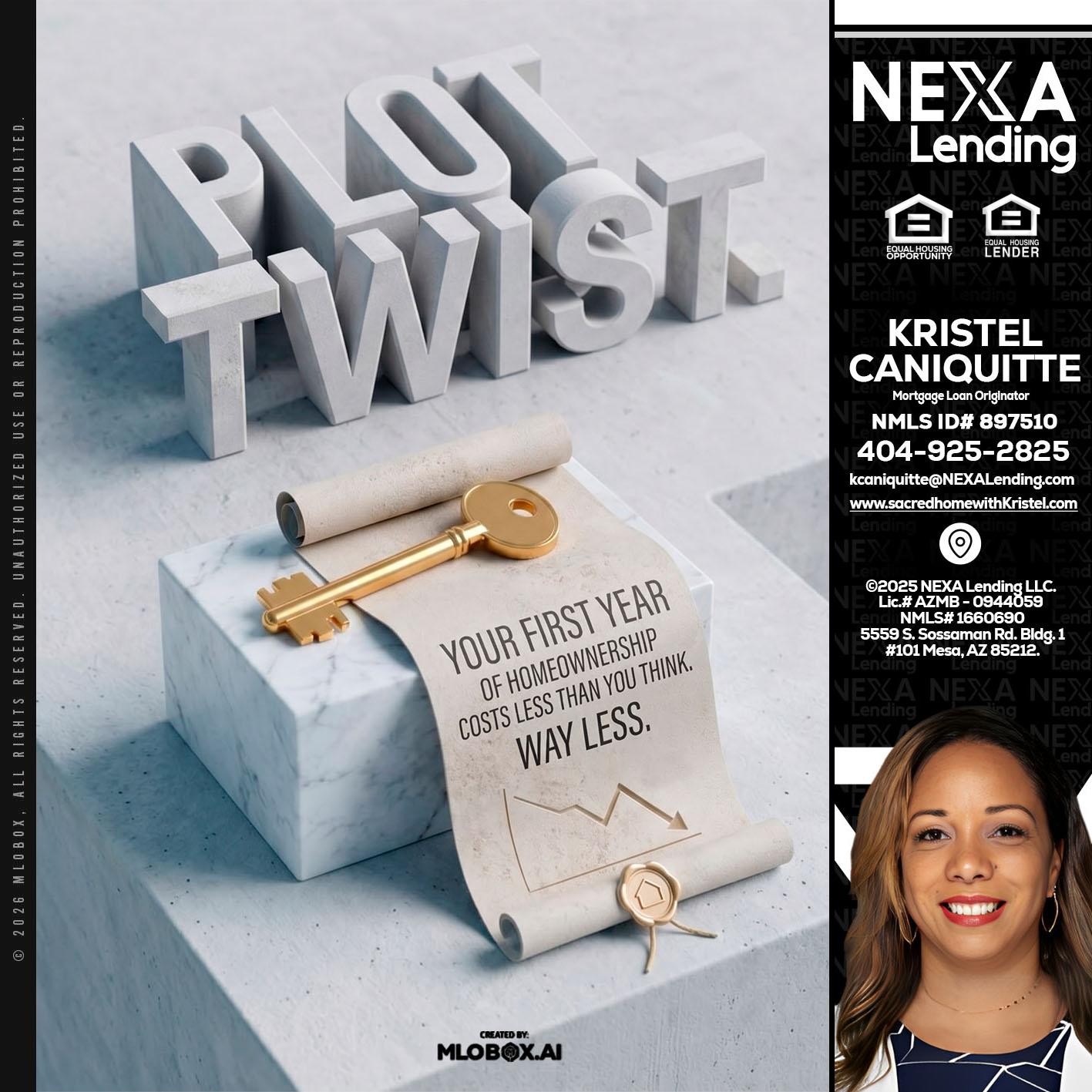 PLOT TWIST - Kristel Caniquitte -Mortgage Loan Originator