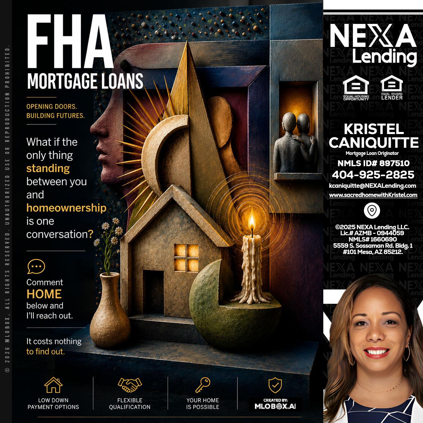 FHA - Kristel Caniquitte -Mortgage Loan Originator