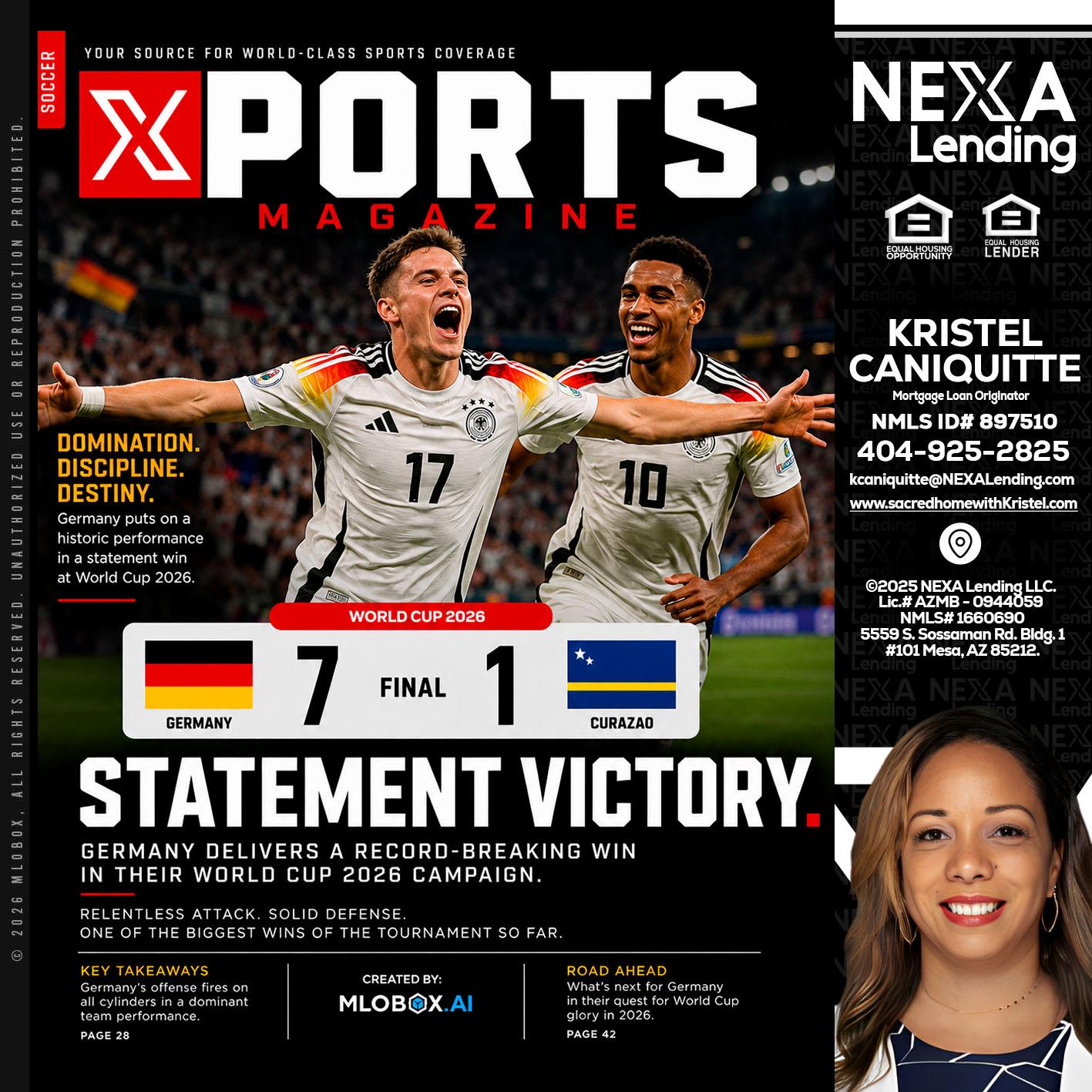 GERMANY VS CURASSAO (7-1) - Kristel Caniquitte -Mortgage Loan Originator