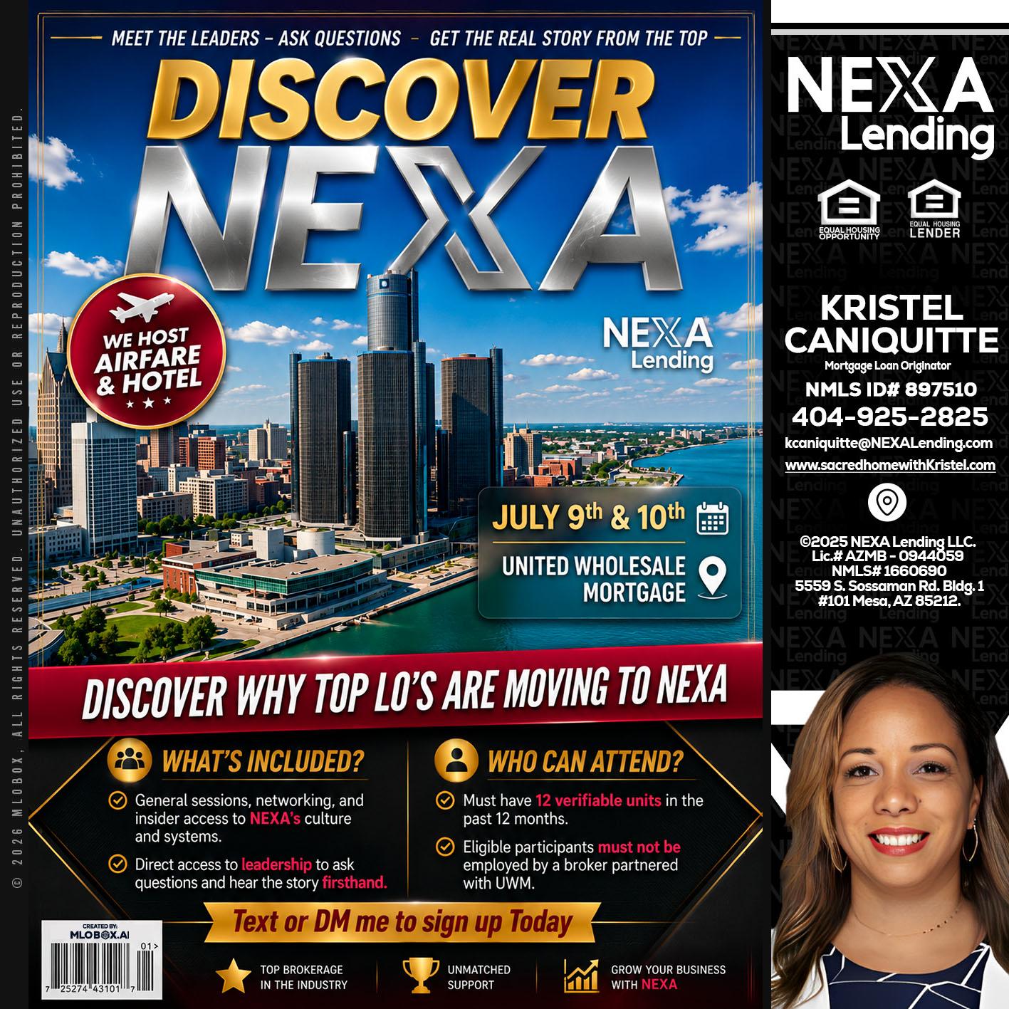 DISCOVER NEXA - Kristel Caniquitte -Mortgage Loan Originator