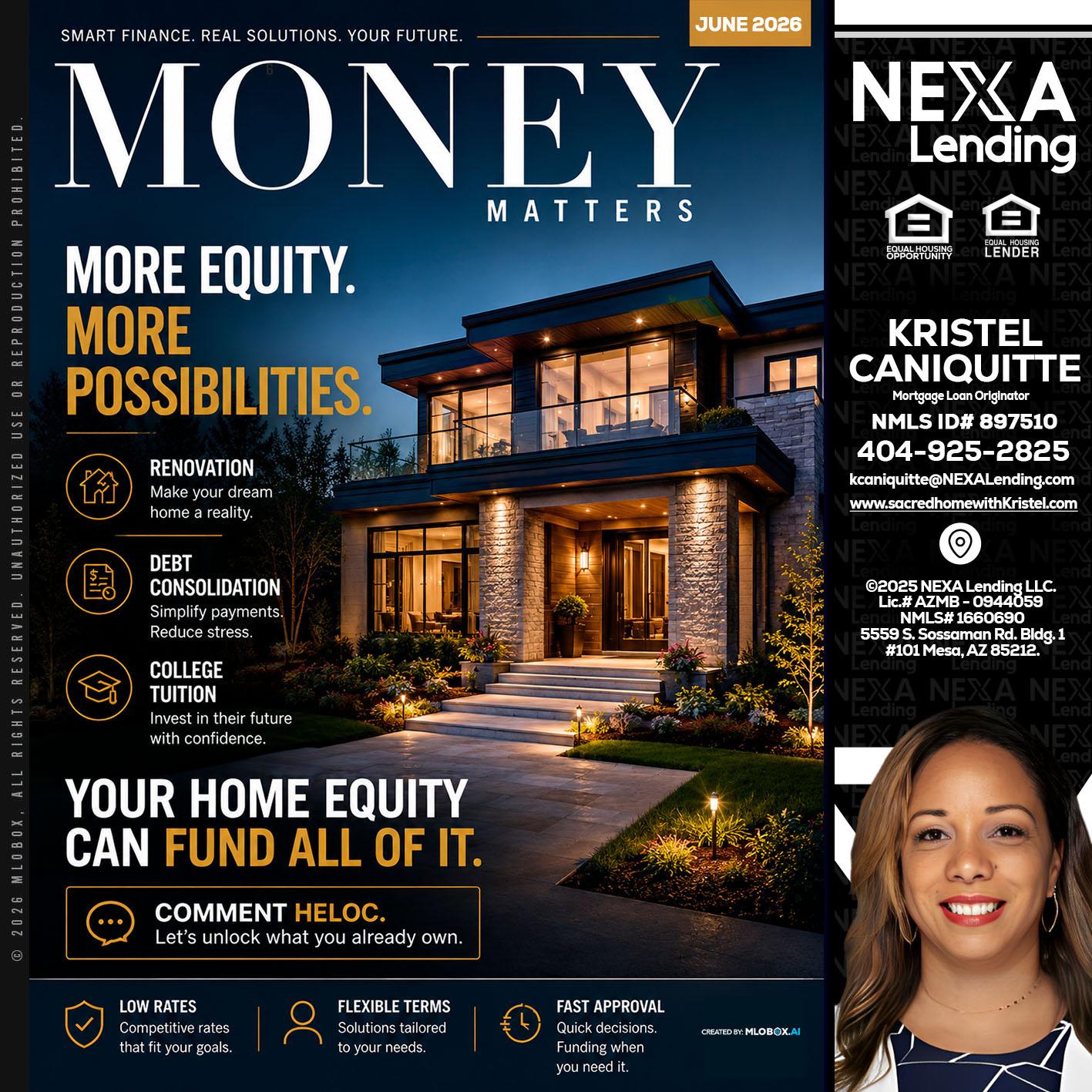 MONEY MATTERS - Kristel Caniquitte -Mortgage Loan Originator