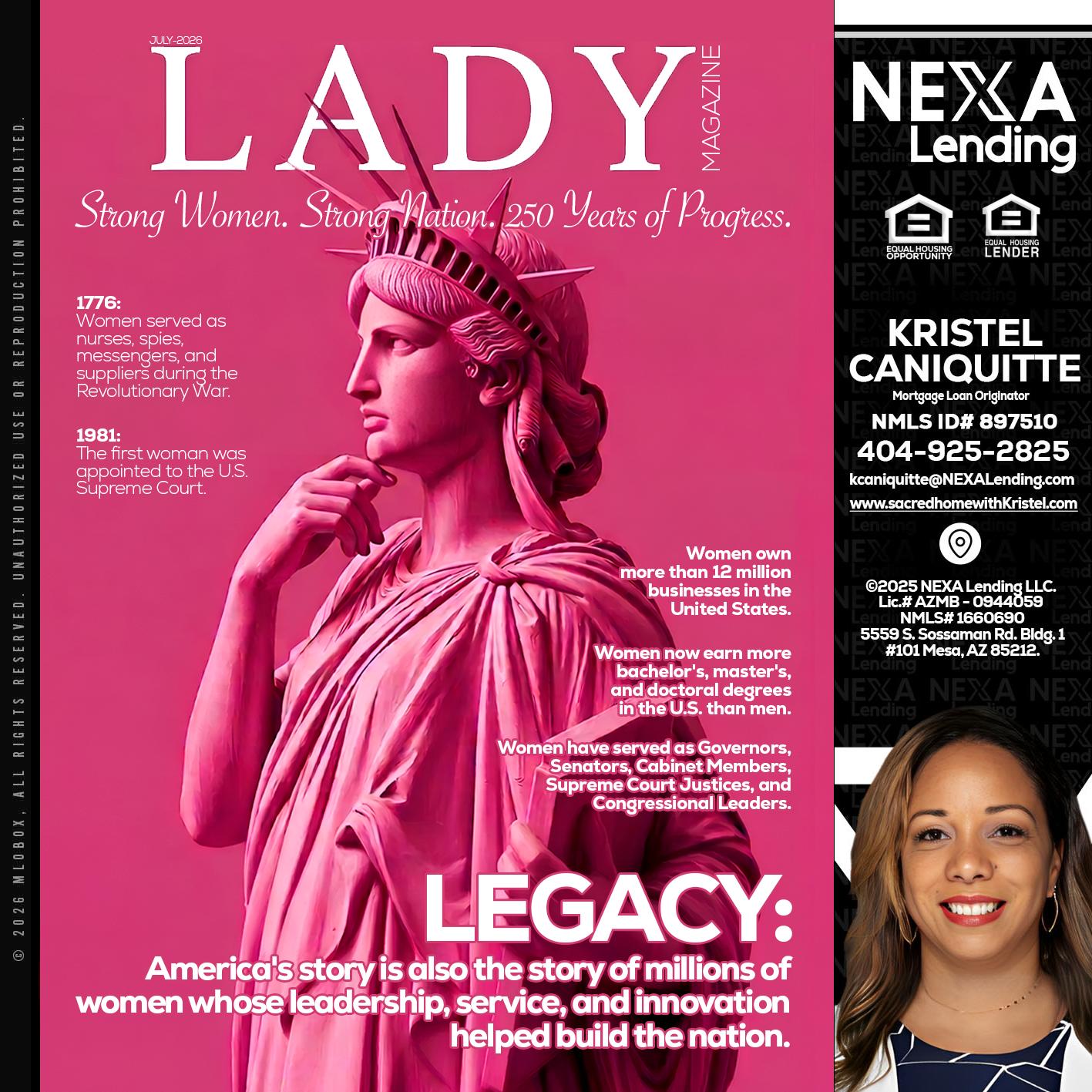 LADY LIBERTY! - Kristel Caniquitte -Mortgage Loan Originator