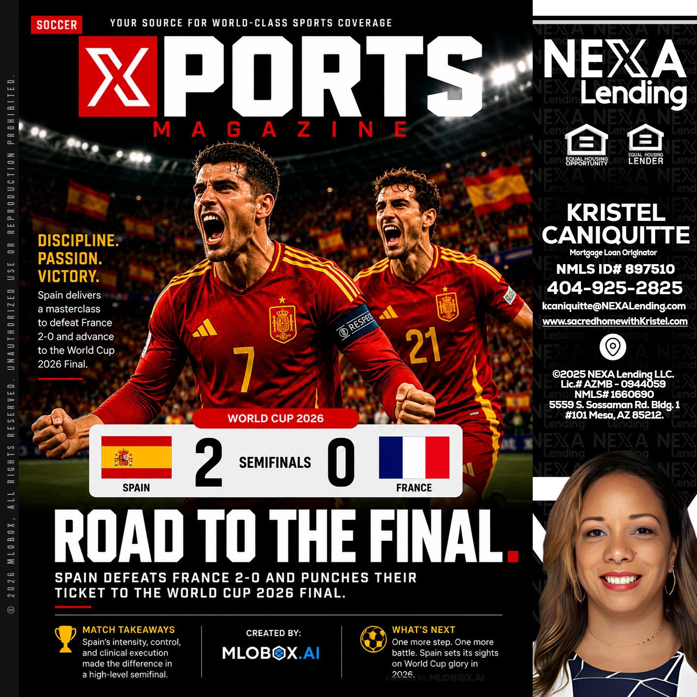 XPORTS WORLD CUP 2026 - Kristel Caniquitte -Mortgage Loan Originator