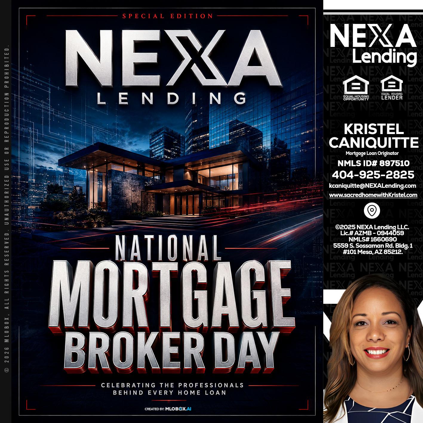 NATIONAL MORTGAGE BROKER DAY - Kristel Caniquitte -Mortgage Loan Originator