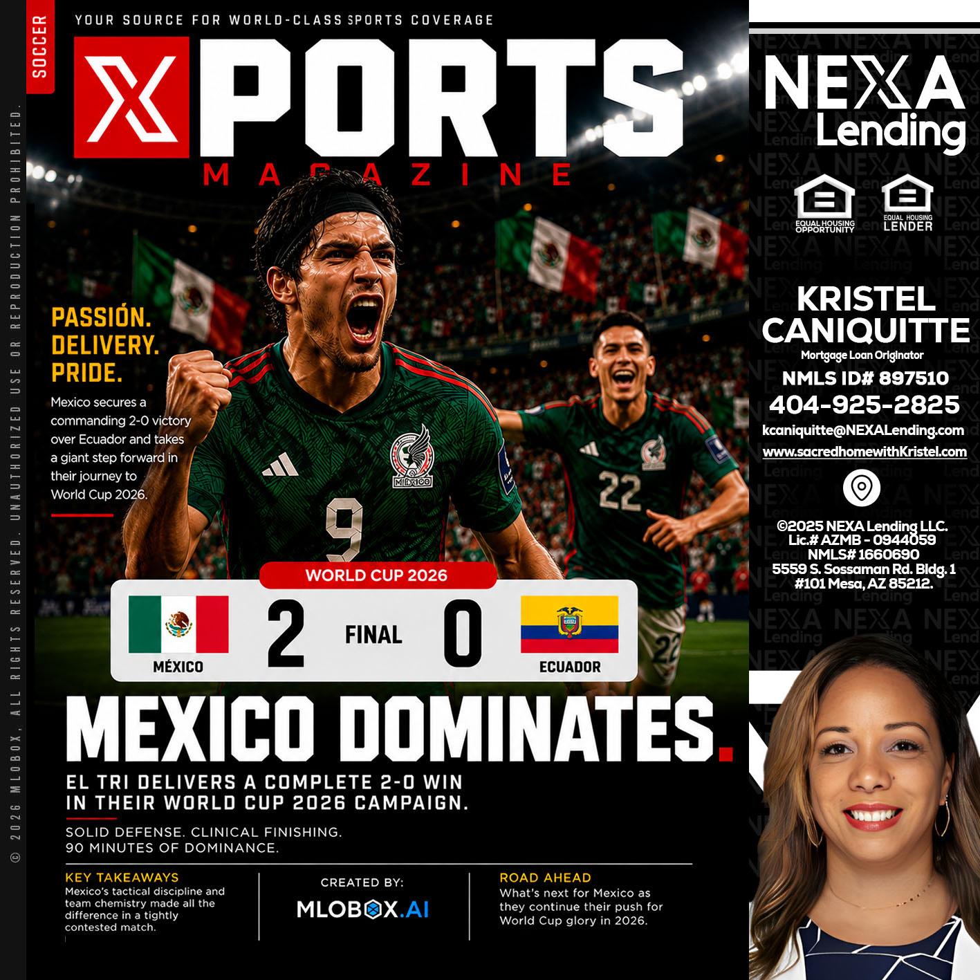 XPORTS MEX 2-0 ECUADOR - Kristel Caniquitte -Mortgage Loan Originator