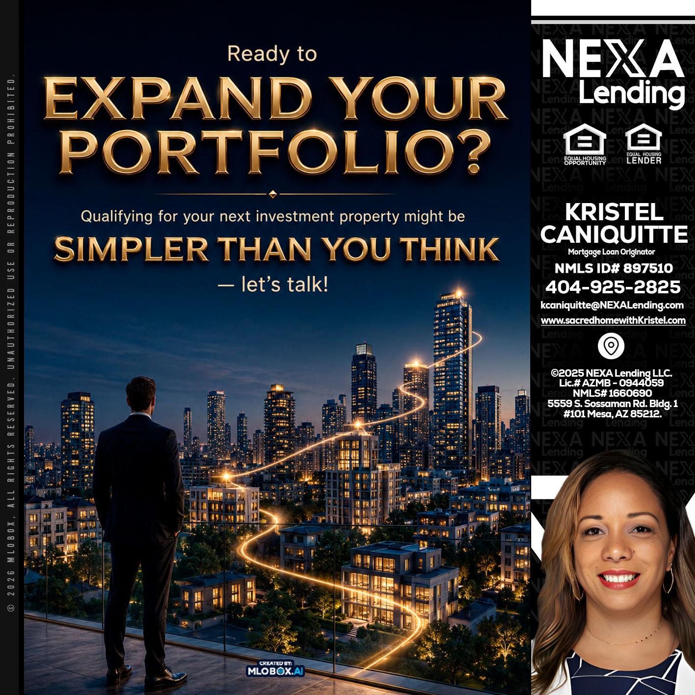 expand you portfolio - Kristel Caniquitte -Mortgage Loan Originator