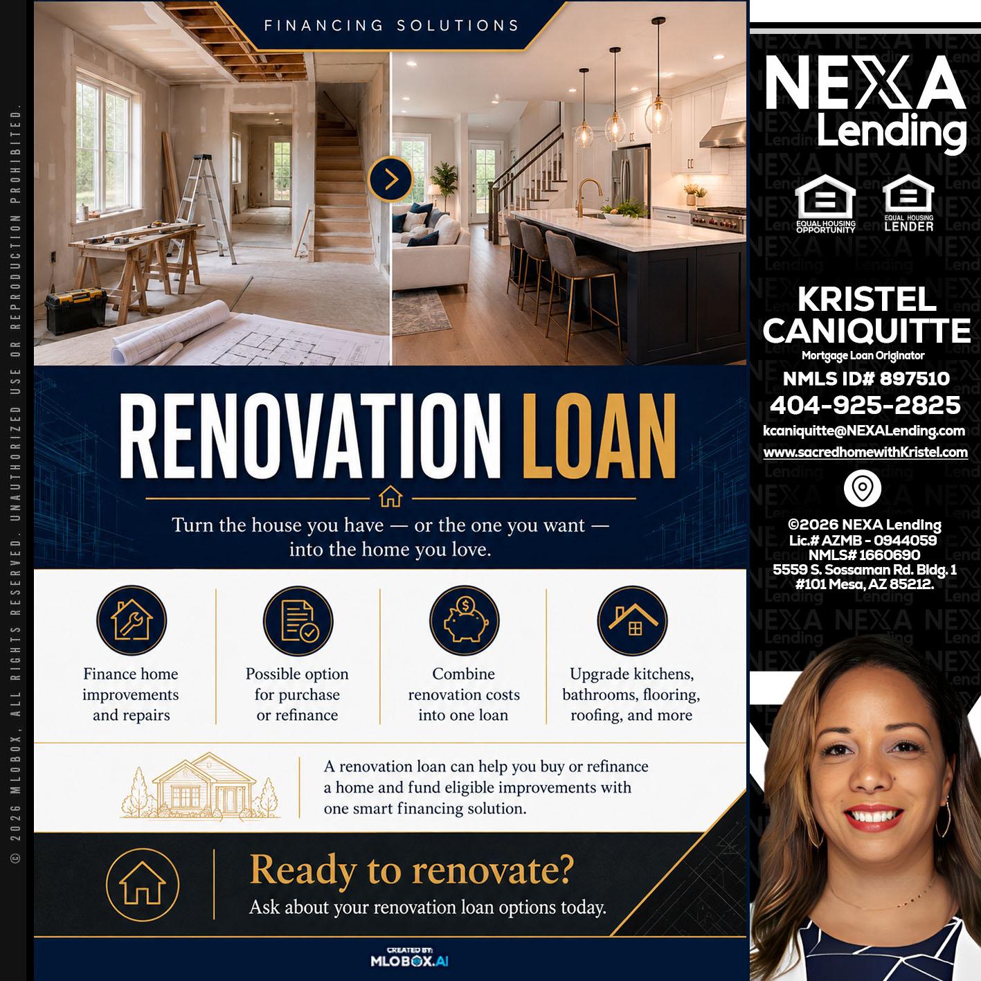 RENOVATION LOAN - Kristel Caniquitte -Mortgage Loan Originator