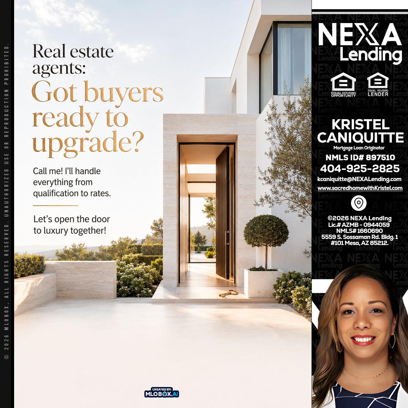 REAL ESTATE AGENTS - Kristel Caniquitte -Mortgage Loan Originator