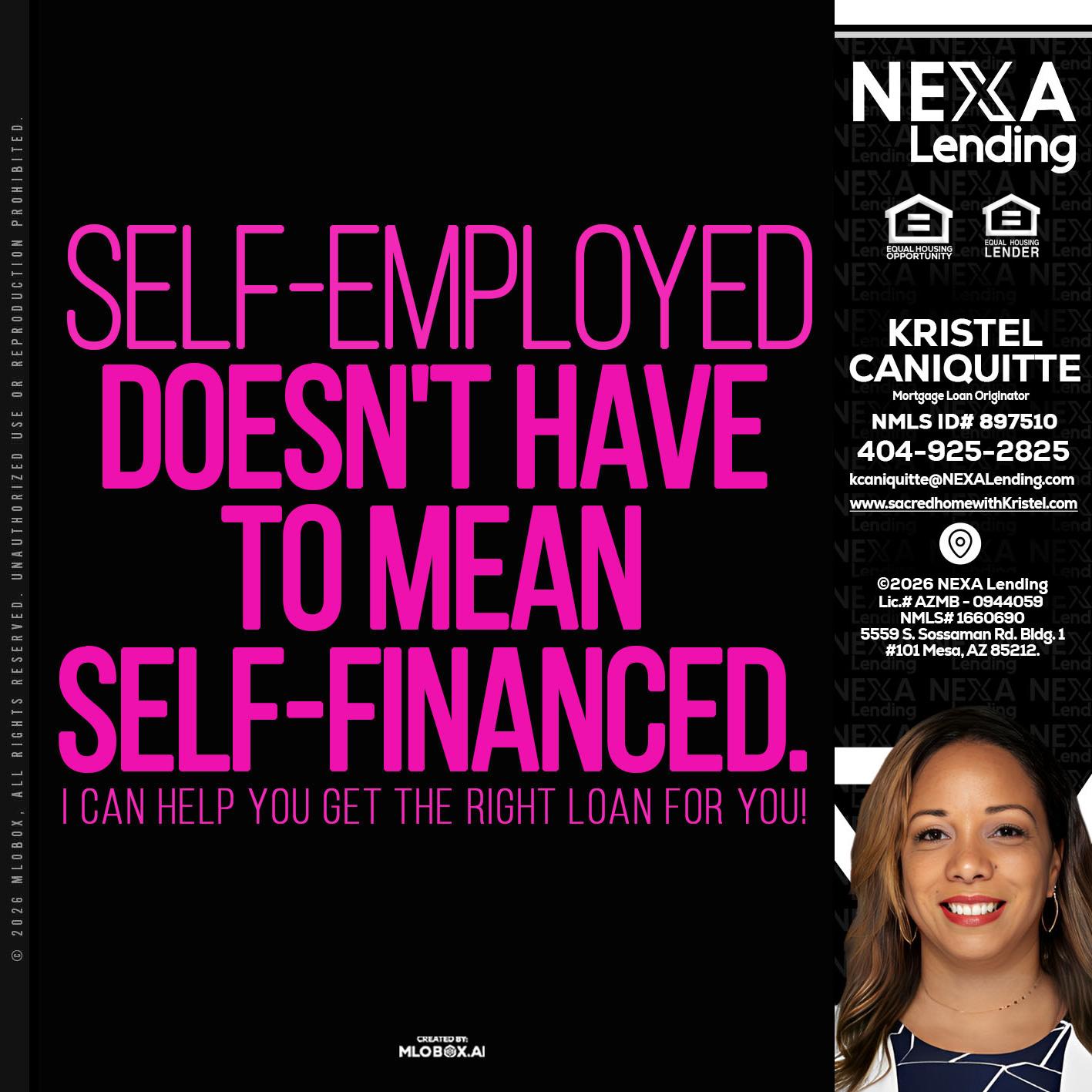 self employed - Kristel Caniquitte -Mortgage Loan Originator