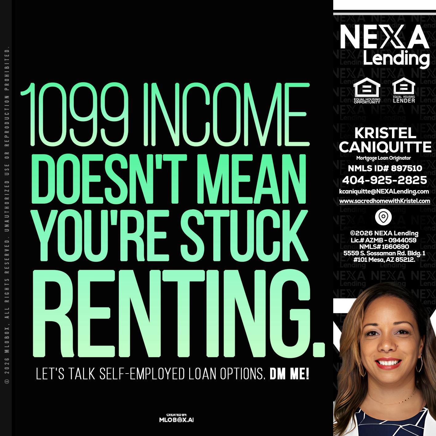 1099 income - Kristel Caniquitte -Mortgage Loan Originator