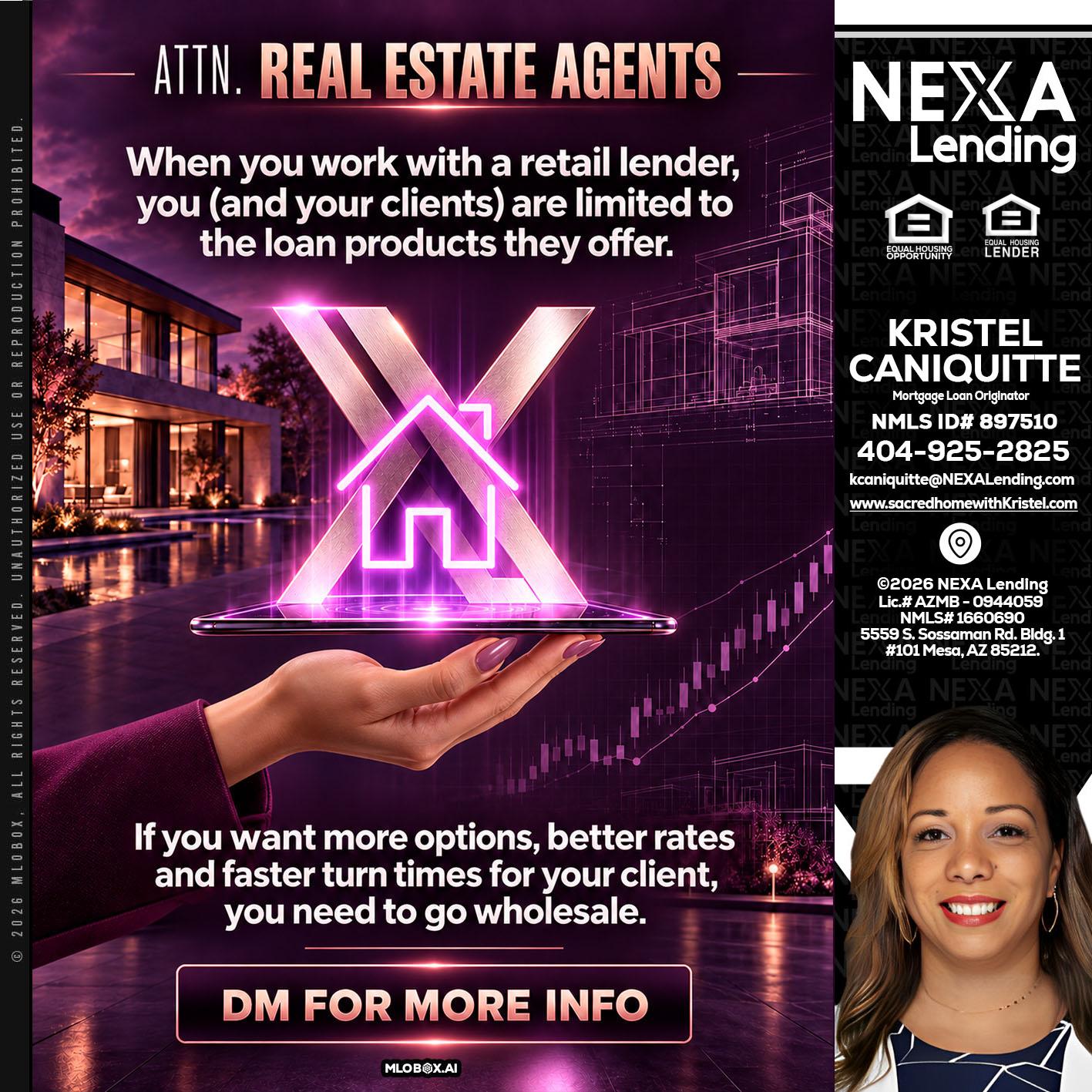 REAL ESTATE AGENTS - Kristel Caniquitte -Mortgage Loan Originator