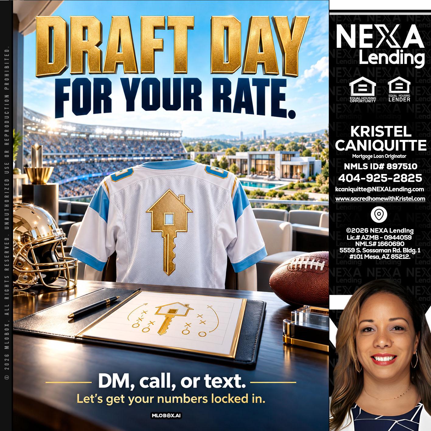 DRAFT DAY - Kristel Caniquitte -Mortgage Loan Originator